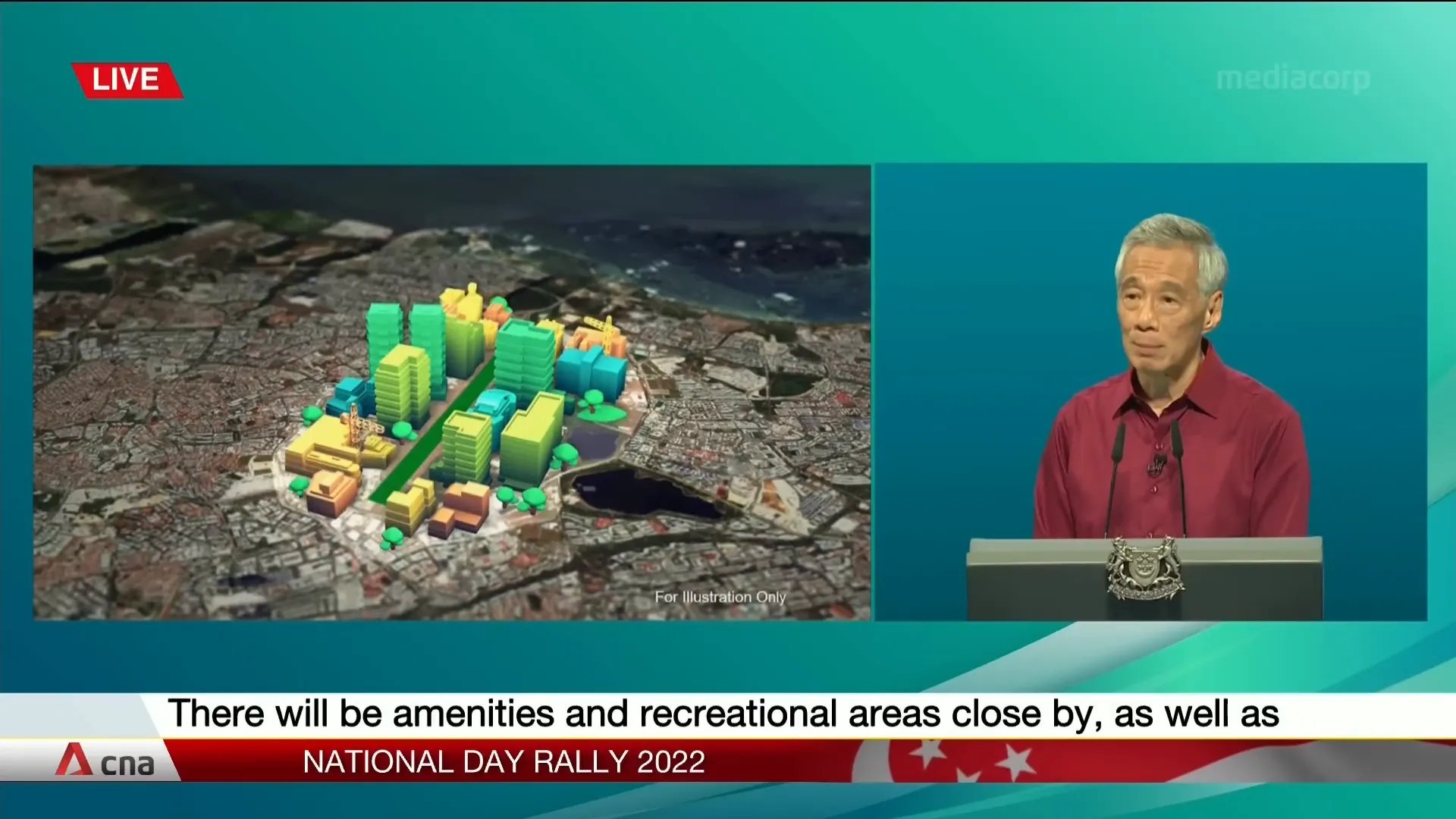 Conceptual layout of amenities and recreational areas